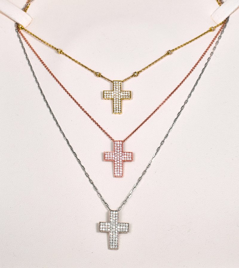 Rose Gold Diamond Cross