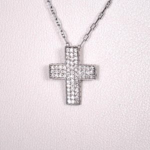 Sterling Silver Diamond Cross
