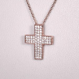 Rose Gold Diamond Cross