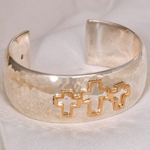 Open Cross Sterling Silver Cuff